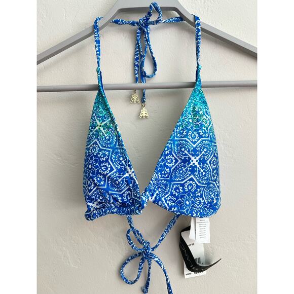 New La Blanca Triangle Swimsuit Bikini Top with Gold Embellishment Size: 14 - Picture 2 of 6